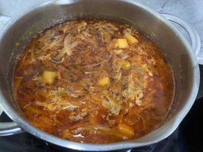 Borsčas su jautiena ant kaulų Žingsnis 7