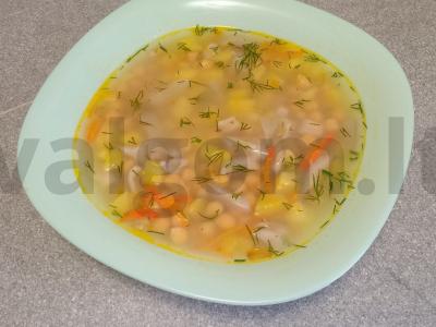 Sriuba su avinžirniais ir pievagrybiais pagrindine nuotrauka