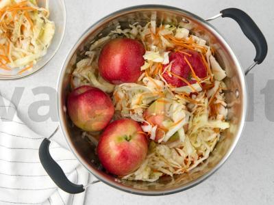 Rūgštaus kopūsto su marinuotais obuoliais Žingsnis 6