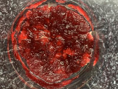 Desertas iš sutrintos spanguolės su varškės sūriu Žingsnis 4