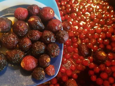 Šaltalankių, erškėtuogių ir serbentų kompotas Žingsnis 3