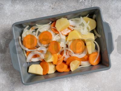 Bulvės su žuvimi orkaitėje Žingsnis 7