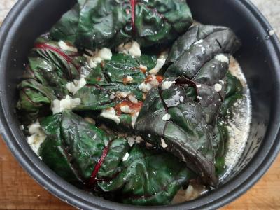 Bulguro balandėliai su burokėlių lapais Žingsnis 6