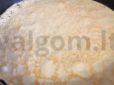 Blynai su bananų šokoladiniu kremu Žingsnis 5