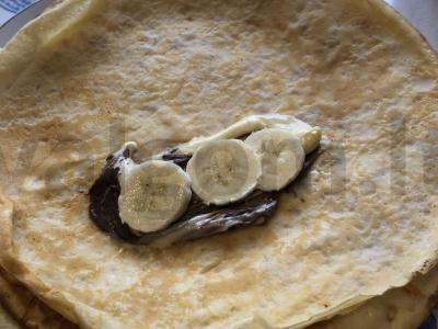 Blynai su bananų šokoladiniu kremu Žingsnis 7