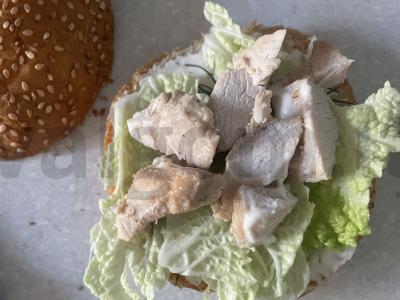 Rūkyta vištienos burgeris „Alaska“ Žingsnis 6