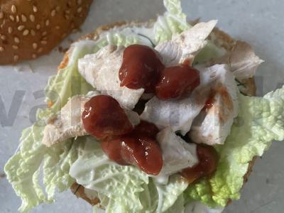 Rūkyta vištienos burgeris „Alaska“ Žingsnis 7