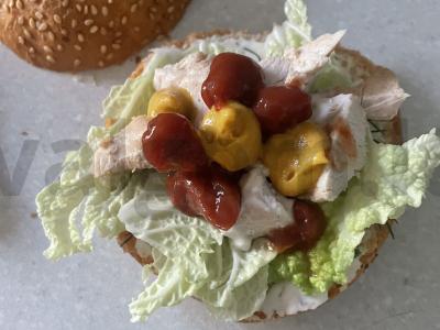 Rūkyta vištienos burgeris „Alaska“ Žingsnis 8