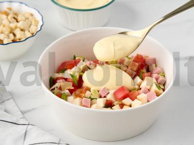 Salotas su rūkytos dešros sūriu Žingsnis 6