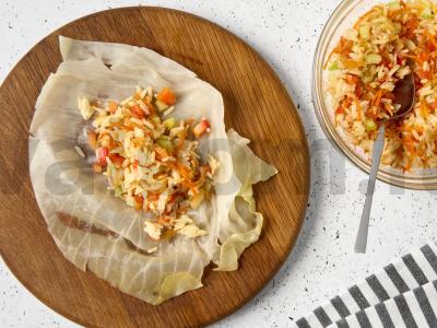 Vegetariški golubai su ryžiais Žingsnis 6