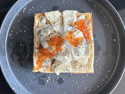 Bulvių vaflis su kiaušiniu poše Žingsnis 5