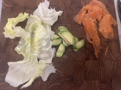 Avižų blynas su lašiša ir avokadu Žingsnis 2