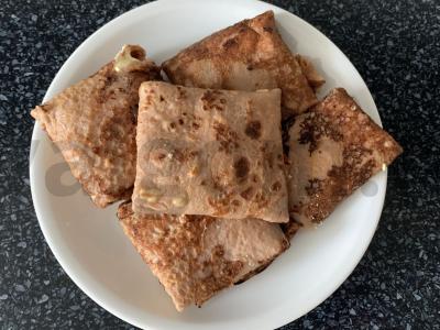 Šokoladiniai blynai su varškės ir mango įdaru Žingsnis 9