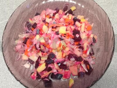 Vinegretas su raugintais kopūstais, barbaru ir garstyčių padažu Žingsnis 9