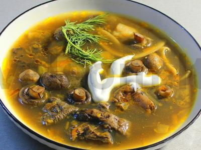 Sriuba su trimis grybų rūšimis pagrindine nuotrauka