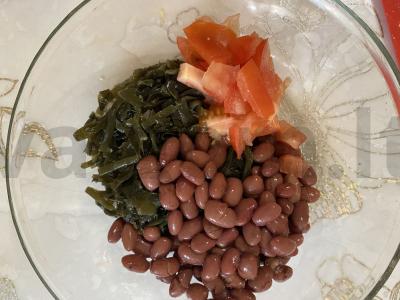 Salotas su raudonais pupelėmis ir jūros kopūstais Žingsnis 1