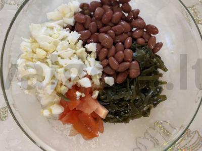 Salotas su raudonais pupelėmis ir jūros kopūstais Žingsnis 2