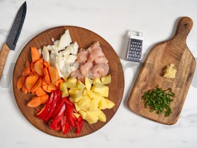 Klasikinis lagmanas su vištiena Žingsnis 1