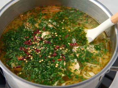 Uzbekų vištienos ir makaronų sriuba Žingsnis 8