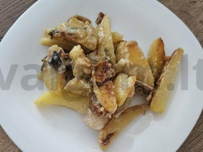 Bulvės su vištiena ir grybais grietinėlės padaže Žingsnis 9