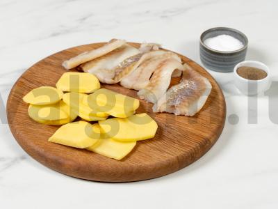 Troškintas menkė su bulvėmis Žingsnis 2