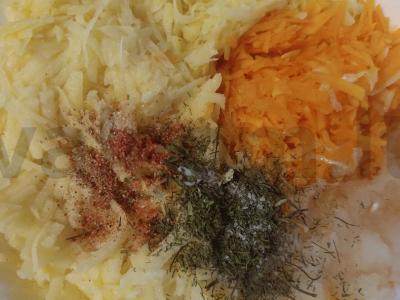 Bulvių-moliūgų blynai „Laukiant saulės“ Žingsnis 3