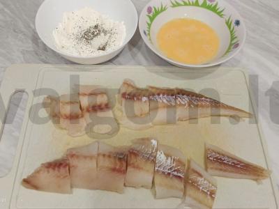 Menkių filė tešloje su grikių miltais Žingsnis 1