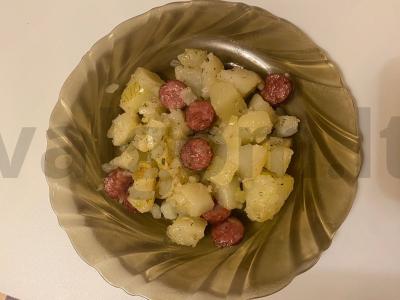 Bulvės su medžiotojų dešrelėmis „Poilsio metu“ Žingsnis 7