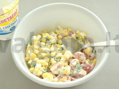 Salotas su pomidorais ir kukurūzais Žingsnis 6