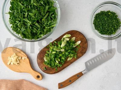 Žaliasis sriuba su omletu ir špinatais Žingsnis 4