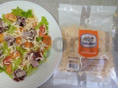 Salotas su aštuonkojais, vyšniniais pomidorais ir goji uogomis Žingsnis 5