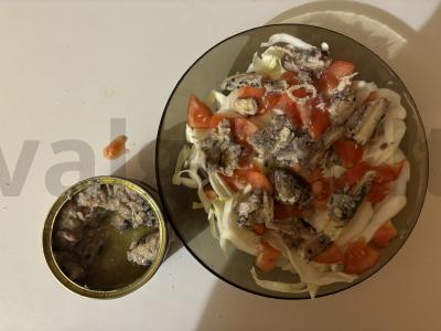 Daržovių salotas su žuvimi Žingsnis 4