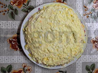 Silkė po kailiu iš kiaušinių ir daržovių Žingsnis 7