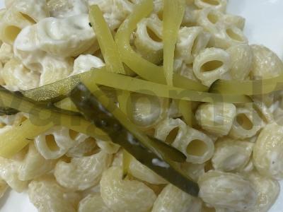 Grietinėlės-grybų makaronai su marinuotu agurku Žingsnis 4