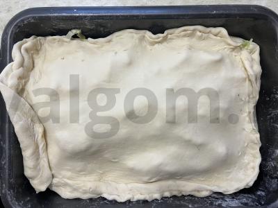 Rudasis pyragas iš mielinės tešlos su traškia kopūstų įdaru Žingsnis 11