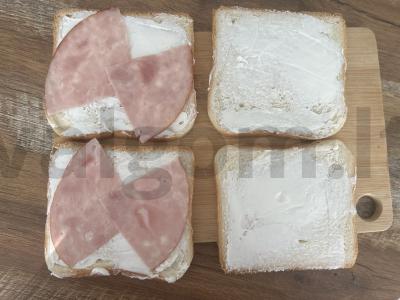 Sumuštinis su kumpiu, kreminiu sūriu ir avokadu Žingsnis 2