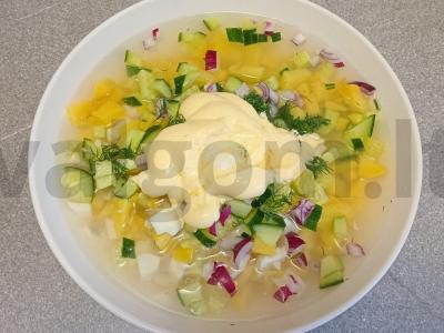 Vegetariška okroška su raudonuoju svogūnu ant duonos kvašo Žingsnis 7