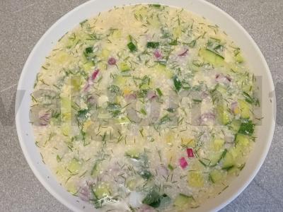 Vegetariška okroška su raudonuoju svogūnu ant duonos kvašo Žingsnis 8