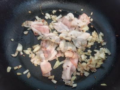 Salotas su bekonu ir varške „Kapitonų svajonė“ Žingsnis 3