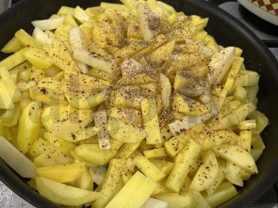 Kepta bulvė su grybų asorti Žingsnis 5