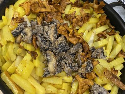 Kepta bulvė su grybų asorti Žingsnis 6