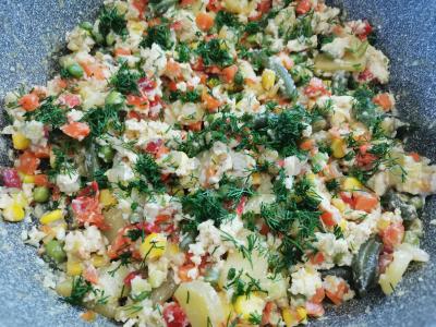 Daržovių mišinys kiaušiniuose Žingsnis 5