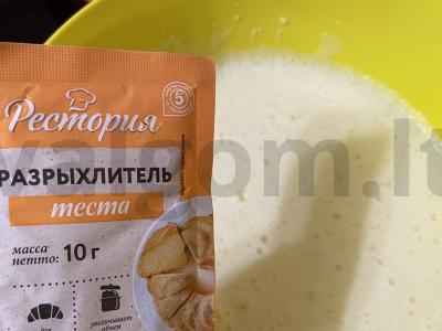 Greitas pyragas su manų kruopomis arbatai Žingsnis 3