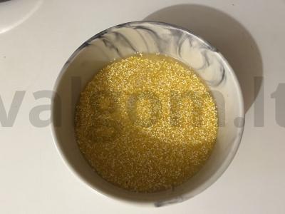 Kukurūzų košė su kakavos milteliais mikrobangų krosnelėje Žingsnis 3