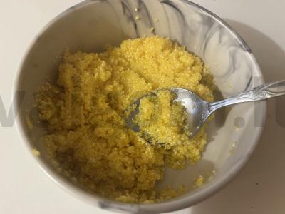 Kukurūzų košė su kakavos milteliais mikrobangų krosnelėje Žingsnis 7