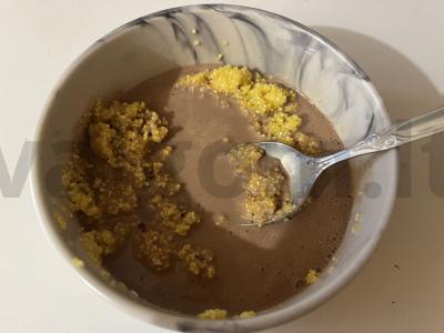 Kukurūzų košė su kakavos milteliais mikrobangų krosnelėje Žingsnis 10