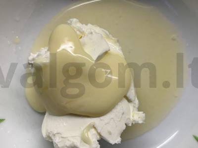 Desertas iš varškės sūrio, šokolado ir apelsino Žingsnis 3