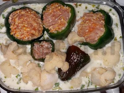 Įdaryti pipirai su žiediniais kopūstais orkaitėje Žingsnis 4