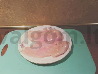 Vištienos šnicelis originaliame tešloje Žingsnis 2