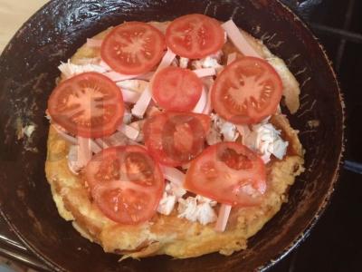 Pica su vištiena ir sūriu ant batonėlio Žingsnis 9